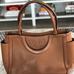 Tory Burch 'Serif T' Leather Crossbody Satchel